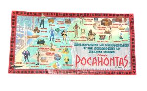 Roter Beipackzettel von Disneys Pocahontas [Firma Nestle]