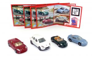 Porsche Satz Automodelle von 2011. KOLLEKTION 1 aus dem Überraschungei
