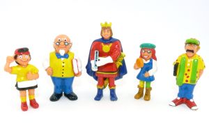 5er Figuren Satz von Prinzen De Beukelaer mit Comic PRINZ IM FALSCHEN FILM