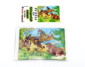 Puzzleecke mit Beipackzettel vom Schlangenfluß unten rechts. 15 Teile Puzzle