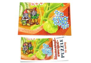 Puzzleecke unten links von den Blumentopfzwergen mit Beipackzettel