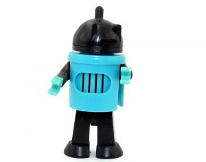 Die Kleinsten im Weltall. Megha in hellblau - schwarz von 1987 (Roboter)