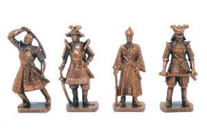 Komplettsatz Japanische Samurai Figuren aus Kupfer (Metallfiguren)