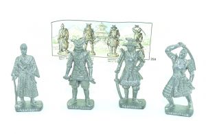 Komplettsatz Japanische Samurai Figuren in silber (Metallfiguren)