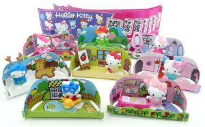 Komplettsatz Hello Kitty alle 8 Figuren und 8 neutrale Beipackzettel