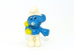 Schwatzschlumpf mit schlieriger Bemalung aus der Serie Erkennst Du Deinen Schlumpf