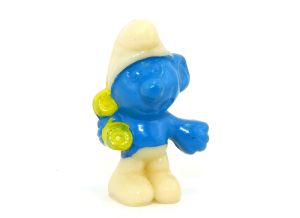 Schwatzschlumpf, wo die Gesichtsbemalung komplett fehlt (Top Ü-Ei Variante)