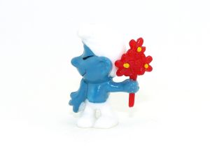 Der Schüchterne mit Blumenstrauß. Der Blumenstrauß hat einen dünnen Stiel. Zustand 1A