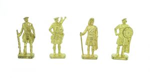 Satz Schotten, 1 bis 4 Scot in Gold (Metallfiguren)