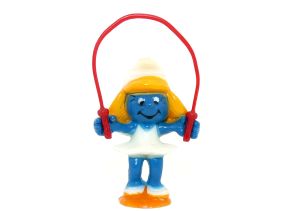 Schlumpfine mit dickem Springseil aus der Serie Die Olympiade der Schlümpfe mit Eierlei Garantieschein
