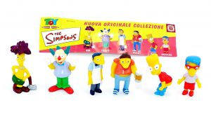 The Simpsons. Komplettsatz Simpsonsfiguren mit Beipackzettel von der Firma Dolcerie Veneziane