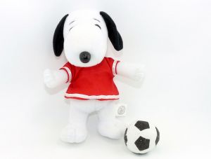 Snoopy Figur als Fußballer (Plüschfigur aus dem Maxi Ei)