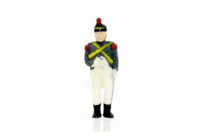 Soldat mit Horn und Säbel, roter Federbusch (Soldaten)