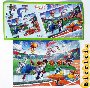 Puzzle der Sporty Animals mit Beipackzettel