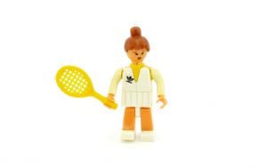 Tennisspielerin mit Aufkleber und Schläger (Alte Ü-Ei Inhalte)