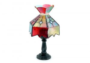 Tiffany Lampe mit Metallsockel Nr. 1 (Metallfiguren)