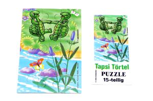 Puzzleecke unten rechts aus der ersten Tapsi Törtels Serie mit Beipackzettel (15 Teile Puzzle, selten)