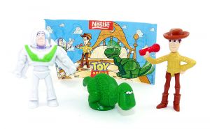 Toy Story Figurenset von Nestle. Coyboy Woody, Rex und Buzz Lig.