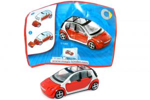 Smart forfour in rot 2007 mit Beipackzettel als Automodell Maßstab 1:87