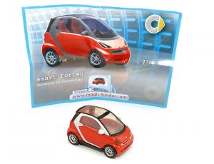 Smart Kleinwagen Fortwo Coupe in rot mit Beipackzettel TT089 als Modellouto