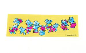 EU Beipakzettel von den Happy Hippos im Fitness Fieber (FERRERO 1990 Kennung)