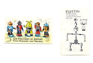 Beipackzettel von Die kleinsten im Weltall - Mini Roboter von Ferrero. SLOTTER 626309