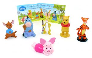 Winnie the Pooh und seine Freunde. Alle 6 Figuren der Serie und ein der Zettel dazu [IFC Germany]