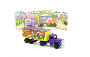 Truck Funny Fannten in der Manege. Dach Lila wie Zugmaschine mit Beipackzettel