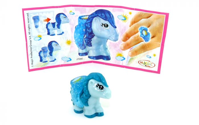 Blaues Pony von Barbie mit Ring und Beipackzettel
