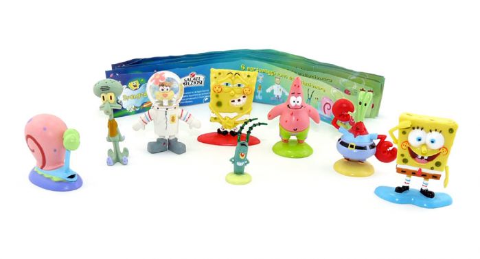 8 Spongebob Figuren von Dolci Preziosi COLLECTION 2009 Plus allem Beipackzetteln
