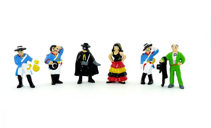 ZORRO Figurensatz. Alle 6 Figuren der Serie