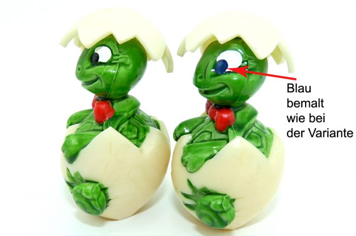 Kolumbus, wo die Augen blau bemalt sind wie bei der Variante in hellgrün