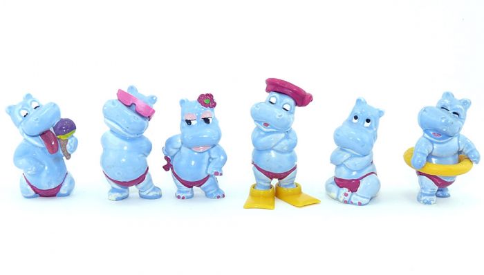 Satz Die Happy Hippos in hellblau Variantensatz von 1988