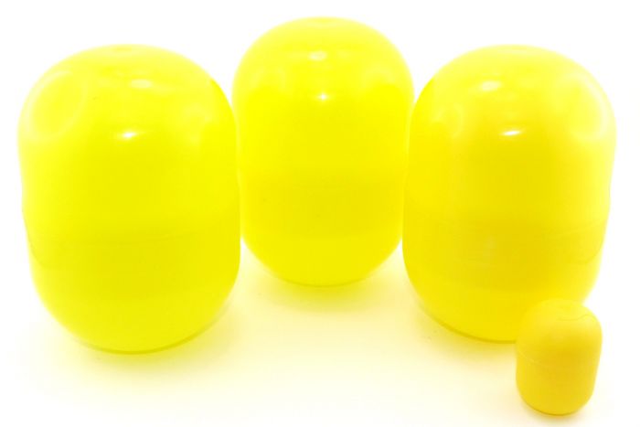 3 Super Maxi Ei Kapseln, die größten die es gibt in gelb (14cm hoch und 9cm Durchmesser)