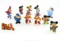 Satz Micky und seine Freunde von 1989. Alle 11 Figuren der Serie. Goofy mit Kappe und Mack mit langer Antenne
