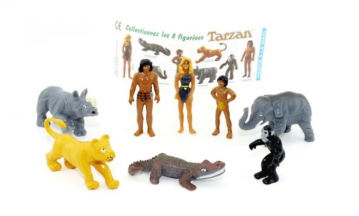 8 schöne Tarzan Figuren mit Beipackzettel (Firma Schwind)