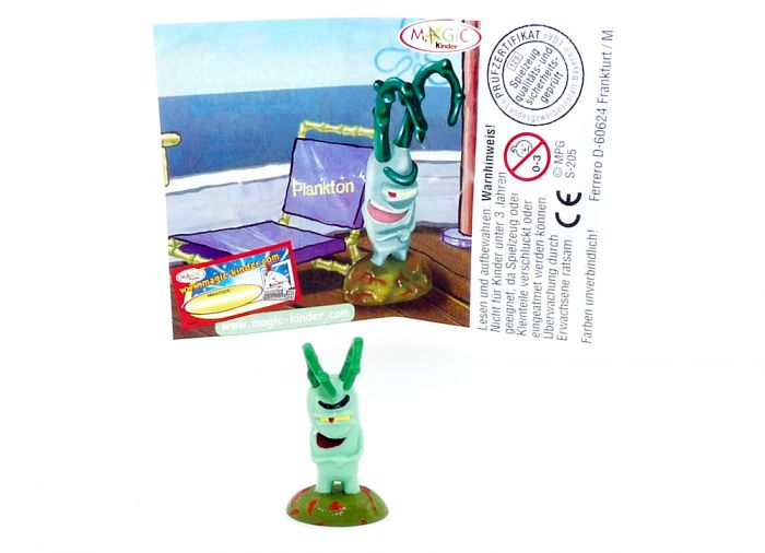 Plankton Figur mit deutschen Beipackzettel (SpongeBob Schwammkopf)