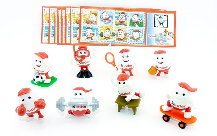 Komplettsatz Kinderino Sport Figuren mit 8 Beipackzetteln
