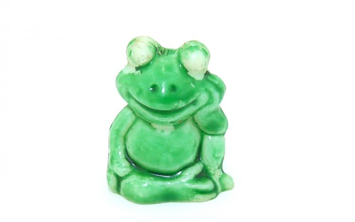 Schlauberger Frosch, wo beide die Augen nicht weiß und schwarz bemalt sind