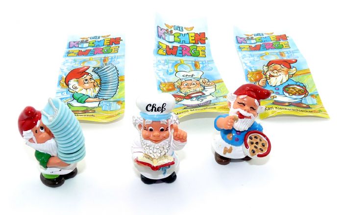 Dreier Set Küchenzwerge mit langen - hochkant Beipackzettel
