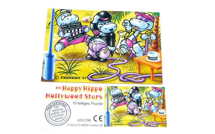 Happy Hippo Hollywood Stars Puzzleecke unten rechts mit Beipackzettel