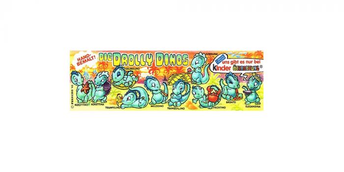 Beipackzettel der Drolly Dinos von 1993 (Beipackzettel)