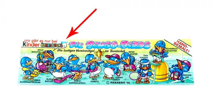 Nur das halbe "Milch + Kakao" Logo auf Beipackzettel der Bingo Birds (Druckfehler)