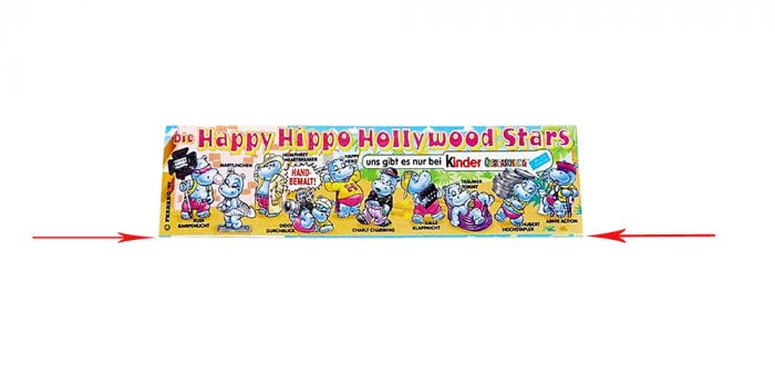 Beipackzettel von H.H. Hollywood mit Rand unten Zuschnitt Fehler