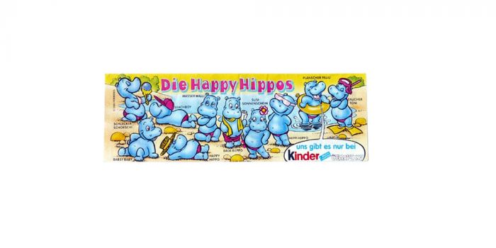 Beipackzettel der ersten Happy Hippo Serie von 1988, Top Zustand