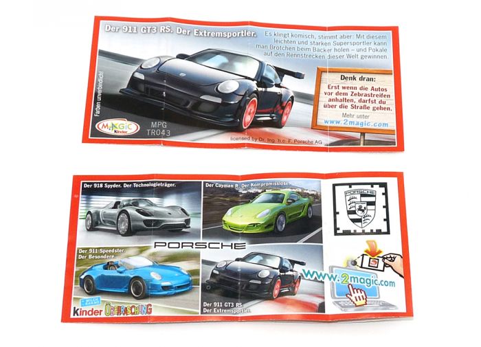 Porsche Beipackzettel von Der 911 GT3 RS. Der Extremsportler